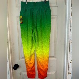 Vibrant Green and Orange Womens Bottoms